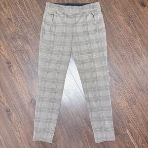 MASSINI BROWN PLAID PULL ON PANTS